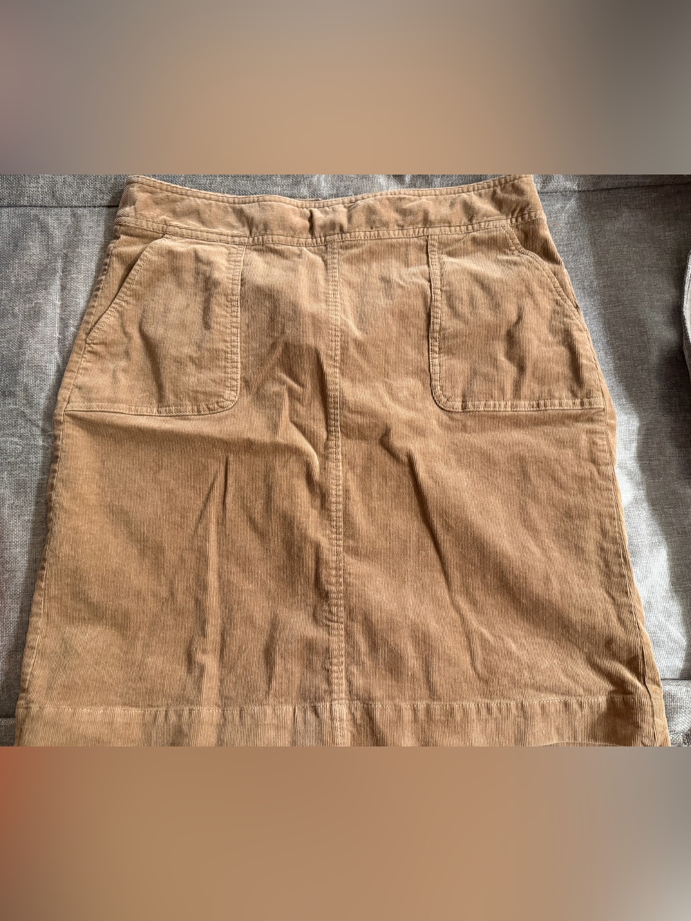 Talbots Tan Corduroy Pocket Pencil Skirt
